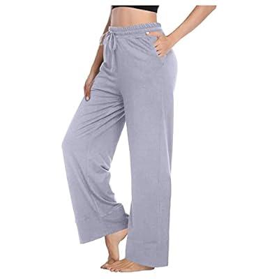 Women's Sweatpants Straight Leg Loose Running Pants Comfy Drawstring Joggers  Sports Gym Trousers With Pockets Plus Size