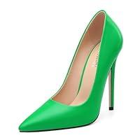 Algopix Similar Product 8 - KUOARN Green Heels for Women Stiletto