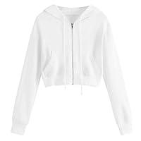 Algopix Similar Product 11 - Womens Crop Tops Zip Up Hoodies Teen