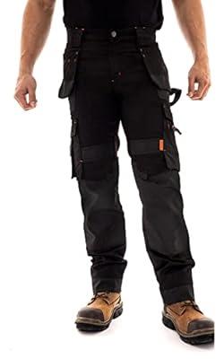Men Heavy Duty Safety Work Pants Construction Utility & Reinforcement  Trousers