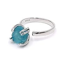 Algopix Similar Product 11 - Natural raw apatite adjustable ring