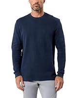 Algopix Similar Product 20 - INTO THE AM Navy Long Sleeve Waffle