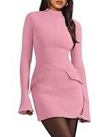 Algopix Similar Product 15 - OFEEFAN Body Con Dress Long Sleeve