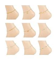 Algopix Similar Product 4 - YOVORO 9PCS Charm Anklets Bracelets for