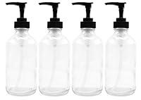 Algopix Similar Product 1 - 8oz Clear Glass Pump Bottles 4Pack