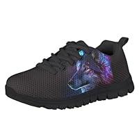 Algopix Similar Product 3 - Uourmeti Galaxy Wolf Tennis Shoes Teen