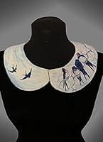 Algopix Similar Product 7 - Bird necklace Light blue collar with