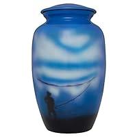 Algopix Similar Product 13 - Funeral Cremation Urn with Fishing Man