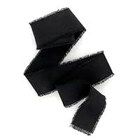 Algopix Similar Product 7 - Black 12 inch wide 5 yds frayed edges