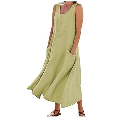 Baby Girl Dress Summer Cotton Linen Ruffle Halter Sleeveless Kids Casual  Beach Party Green Dresses 130cm