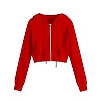 Algopix Similar Product 13 - Womens Crop Tops Zip Up Hoodies Teen