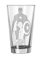 Algopix Similar Product 15 - Captain America Silhouette Pint Glass