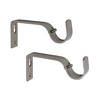 Algopix Similar Product 2 - Curtain Rod Brackets Satin Nickel Set
