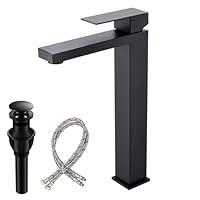 Algopix Similar Product 8 - Bathroom Sink Faucet Matte Black Tall