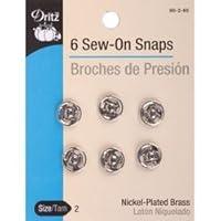 Algopix Similar Product 15 - Dritz Sewing Nickel Sew On Snaps Size 2