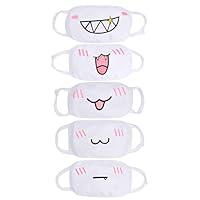 Algopix Similar Product 10 - Aniwon Kawaii Mask 5PCS Anime Face