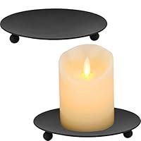 Algopix Similar Product 13 - Iron Plate Candle Holder Black