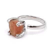 Algopix Similar Product 14 - Natural raw sunstone adjustable ring