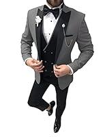 Algopix Similar Product 6 - SHUZHXLZANGY Grey Tuxedo for MenDouble