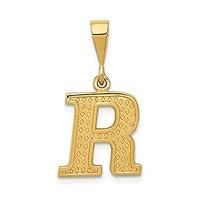 Algopix Similar Product 2 - Core Gold 14k Textured Initial R Charm