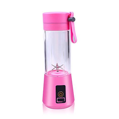 Mini Blender Personal Portable Blender Cup for Smoothies Shakes, Portable Juicer USB Rechargeable for Travel, (Pink), 380ml