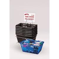 Algopix Similar Product 2 - 6 Black Plastic Shopping Baskets