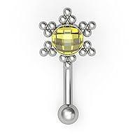 Algopix Similar Product 7 - CZ Eyebrow Jewelry Titanium Rook