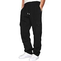 Algopix Similar Product 15 - Mens Cargo Pants Drawstring Wide Leg