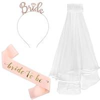 Algopix Similar Product 19 - FOIMAS Bride To Be Veil Sash SetRose