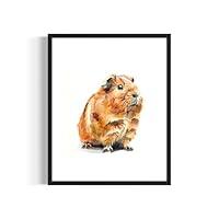 Algopix Similar Product 8 - Guinea Pig Watercolor Poster Art Print