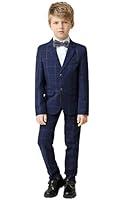 Algopix Similar Product 4 - Yanlu Boys Suits Plaid Formal Kids