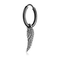Algopix Similar Product 2 - Angel Wing Single Earring  Mens Black