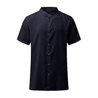 Algopix Similar Product 5 - MaiyifuGJ Men Linen Button Down Beach