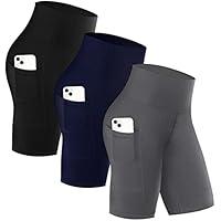 Algopix Similar Product 2 - GAYHAY 3 Pack Biker Shorts with Pockets