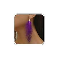 Algopix Similar Product 16 - Boho Earrings Long Feather Earrings