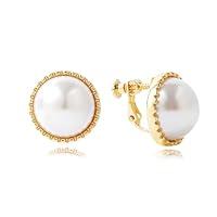 Algopix Similar Product 10 - QLYOVWE Pearl Clip on Earrings for