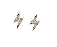 Algopix Similar Product 7 - Diamond Lightning Bolt Stud Earring