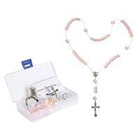 Algopix Similar Product 11 - Linpeng Pink Crystal Bead Box Rosary
