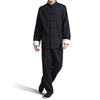 Algopix Similar Product 9 - Mens Cotton Linen Kung Fu Suit Chinese