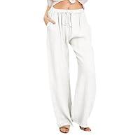 Algopix Similar Product 4 - Womens Linen Wide Leg Pants Summer