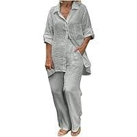 Algopix Similar Product 10 - Cotton Linen 2 Piece Plus Size Outfits