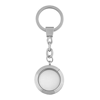 Best Deal for Q&Locket 30mm Glass Living Memory Locket Keychain Floating