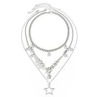 Algopix Similar Product 5 - Silver Star Necklace Y2K Accessories
