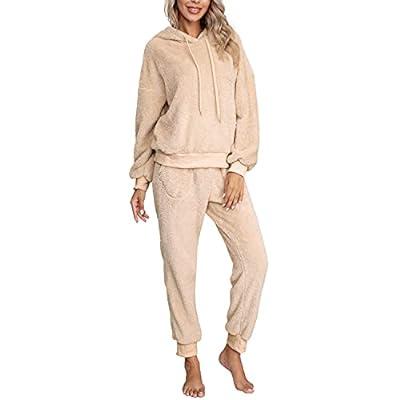 Best Deal for Womens Warm Sherpa Fleece Pajamas Set, Soft Fuzzy Long