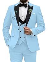 Algopix Similar Product 12 - 3 Piece Mens Suits Slim Fit Tuxedo