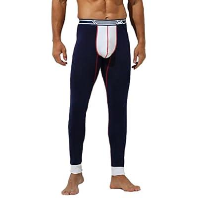 Mens Thermal Underwear Bulge Pouch Leggings Stretchy Long John Pants Bottoms