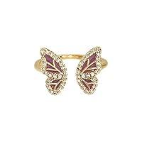 Algopix Similar Product 5 - LFKERWMG Ring Creative Butterfly Pearl