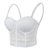 Algopix Similar Product 14 - ELLACCI Womens White Mesh Bustier Crop