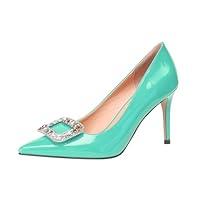 Algopix Similar Product 12 - Mint Green Rhinestone High Heel