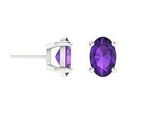 Algopix Similar Product 16 - Solitaire Amethyst Stud Earrings 14k